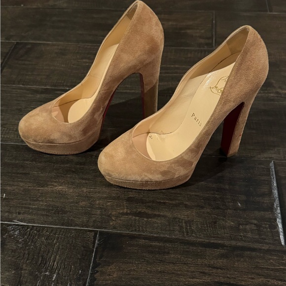 Christian Louboutin Brown Suede Heels - Picture 7 of 9